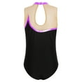 thumbnail image 4 of renvena Kids Girls Gymnastic Leotard Mock Neck Sleeveless Bodysuit Ballet Dancewear Purple 16, 4 of 7
