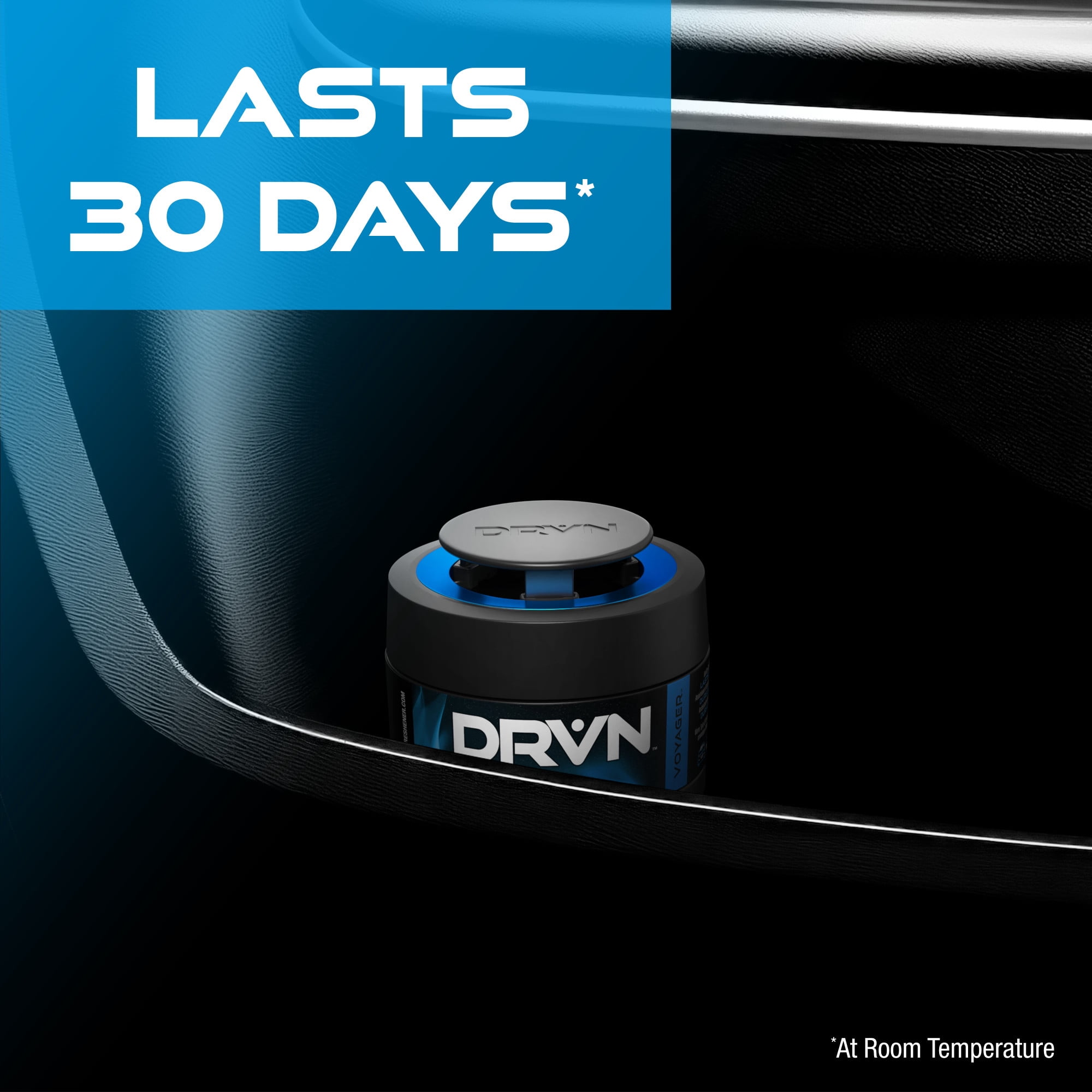 DRVN Gel Can Car Air Freshener (Voyager Scent), Delivers a Warm, Spicy, and Aromatic Scent Lasting 30 Days