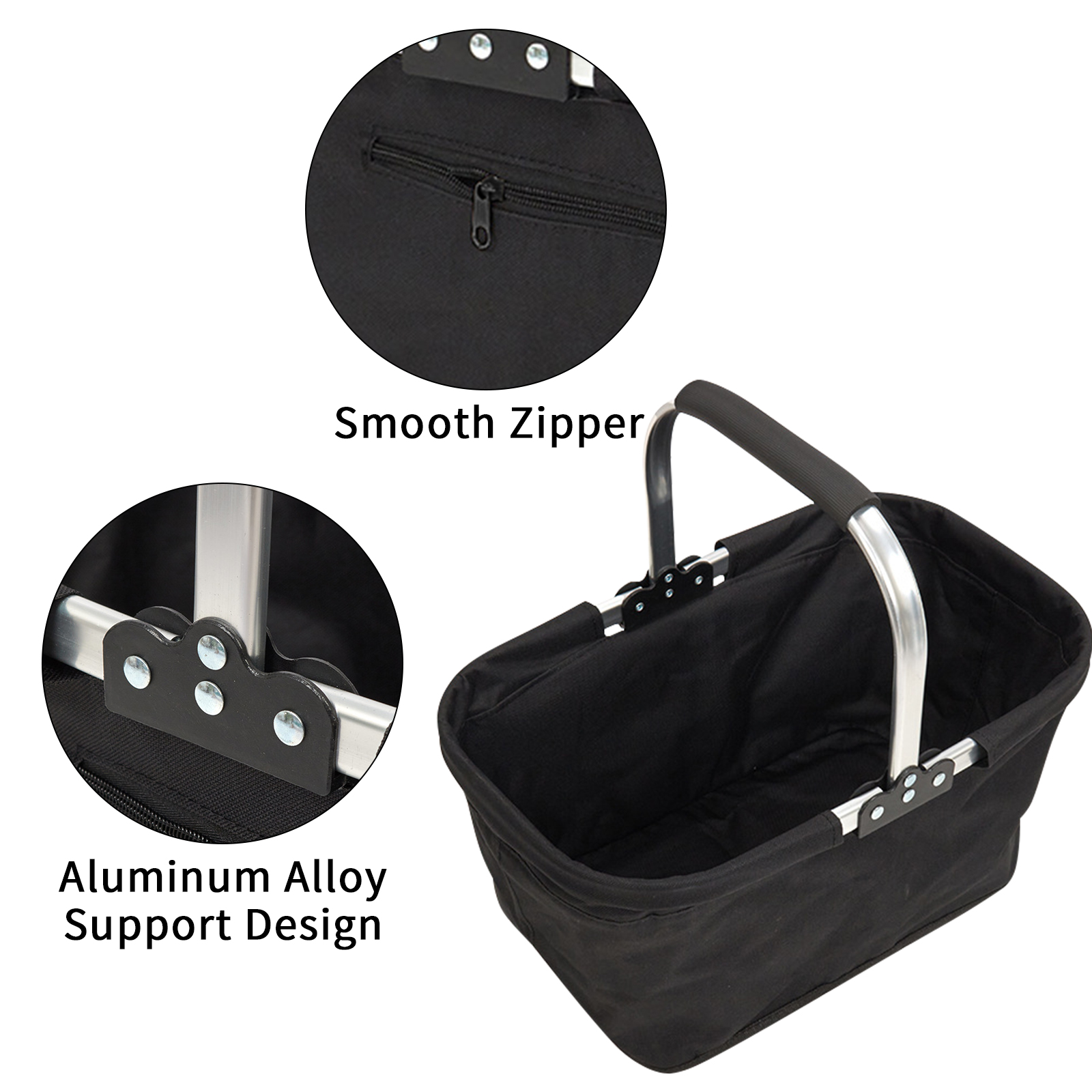 Vauban Folding shopping basket-portable foldable grocery/canvas storage basket, suitable for family, beach and travel