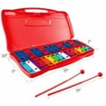 thumbnail image 2 of Gymax 25 Notes Glockenspiel Xylophone Chromatique en Métal avec Étui Rouge et 2 Maillets, 2 of 10