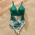 thumbnail image 4 of PatPat Family Matching Swimsuits Green Mommy and Me Swimwear,Female Halter Monokini Padded Bra Top Male Swimming Shorts Trucks, 4 of 13