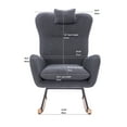 thumbnail image 3 of Cozy Teddy Upholstered Nursery Rocking Chair in Soft Fabric for Living Room, 3 of 8