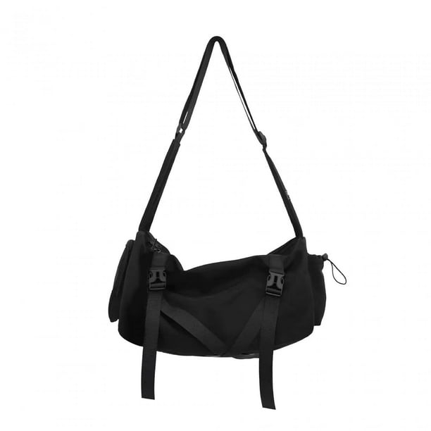 Bolso De Hombro Para Hombre, Bolso Cruzado, Bolsa Con Múltiples Bolsillos Para Viaje, Playa, Negro