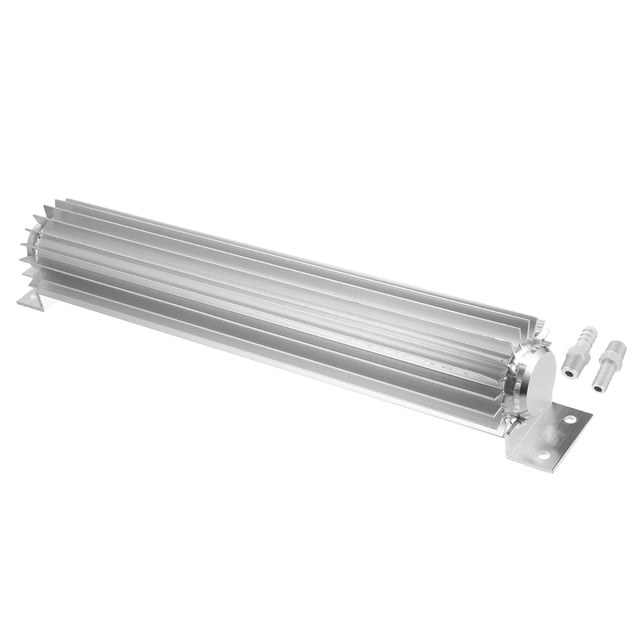Juego de enfriador de aceite Unique Bargains de transmisión Aleación de aluminio con aletas 15 Tono plateado Universal NPT 1/4
