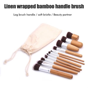 Cosmetics Brosses Kit Brosses naturelles de maquillage en bambou Brosses Set Brosses de maquillage Brosses en bambou naturel Set Crème de poudre douce Cosmétiques Brosses kit
