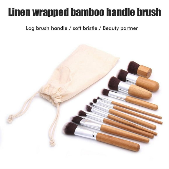 Makeup Brush Cosmetics Brushes Kit Natural Bamboo Make Up Brushes Set Makeup Brush Natural Bamboo Make Up Brushes Set Soft Powder Cream Cosmetics Brushes Kit