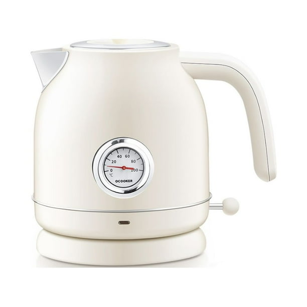 OCOOKER Retro Electric Kettle Stainless Steel Water Kettle with Watch