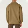 thumbnail image 3 of Zimjoy Quarter Zip Pullover Men Mock Neck Long Sleeve 1/4 Zip Pullover Mens Casual Brown Zip Up Hoodie Lightweight Winter Big and Tall Shirts for Men, Light Brown XL, 3 of 6