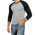 thumbnail image 5 of Men's Long Sleeve Crew Neck Baseball Shirt, Casual Dynamic Cotton Raglan T Shirts, Black/Light Gray M, 1 Count, 1 Pack, 5 of 7