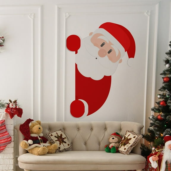 Christmas Bearded Children Wall Stickers, Festive Bedroom Background Decorations for Kids, Playrooms, Nurseries, and Schools - Peel and Stick Mural Decals