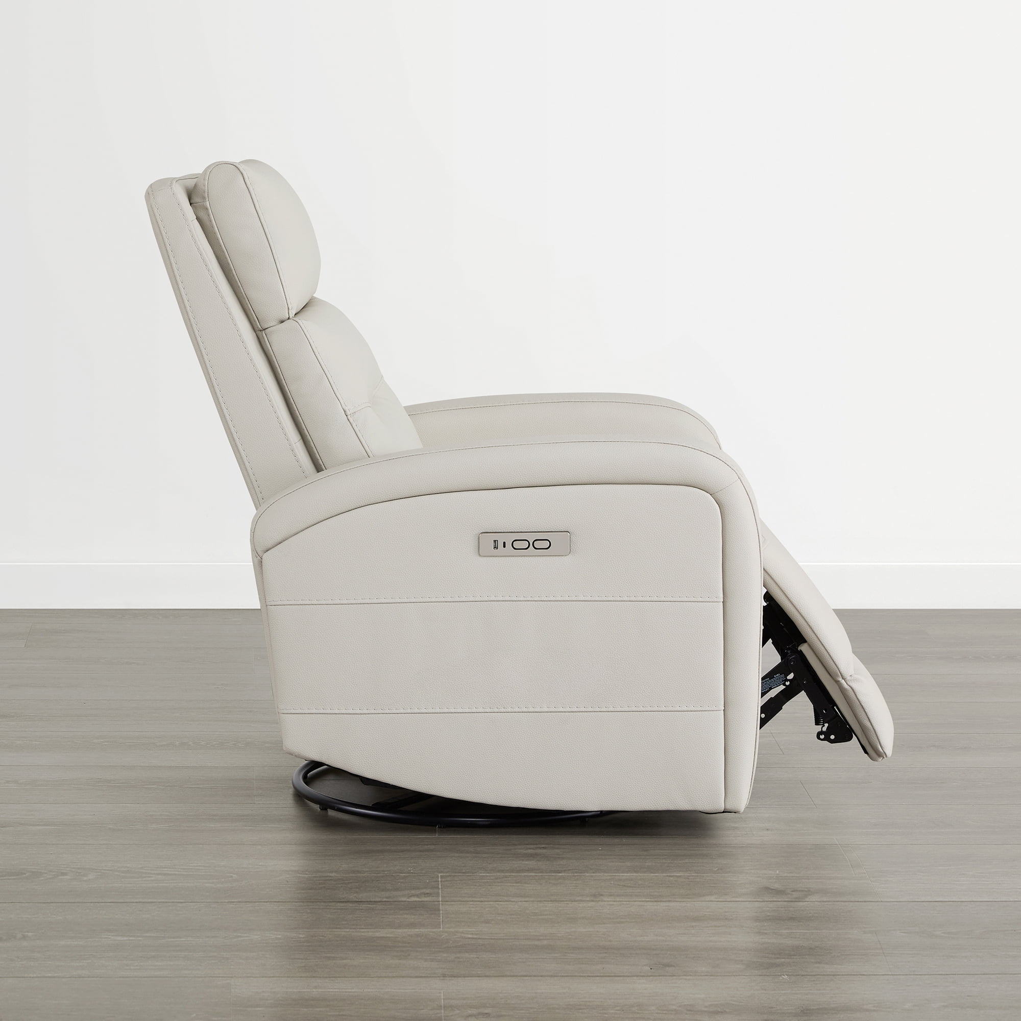 Spruce & SpringPower Swivel Glider Recliner with USB Charging for Home Theater, Cream