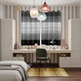 thumbnail image 5 of Black Gray Kitchen Curtains 84 Inch Length, Farmhouse Vintage Gradient Wooden Plank Grommet Top Bedroom Living Room Curtains, Light Filtering Cafe Curtain Drapes 2 Panels Set 104''x84'', 5 of 9