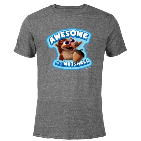 Ice Age Baby Scrat Awesome In a Nut Shell - Short Sleeve Blended T-Shirt for Adults - Customized-Dark Heather
