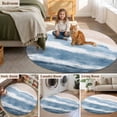 thumbnail image 5 of Summer Ocean Round Area Rug 6Ft Washable Circle Rugs for Bathroom Office, Coastal Sea Waves Beach Ombre Blue Non-Slip Carpet Floor Mats Indoor Outdoor Carpet Runner Aesthetic Home Decor, 5 of 8
