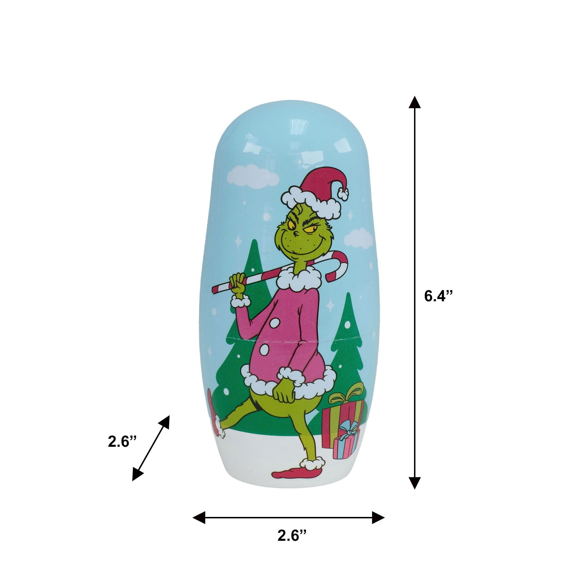 Dr. Seuss The Grinch 5‑Piece Nesting Table Top Set – Christmas Collectible Characters