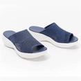 thumbnail image 4 of Domuza Womens Orthopedic Platform Slides Sandals with Arch Support Ladies Comfortable Walking Open Toe Plantar Fasciitis Slip On Blue 8.5（EU-41）, 4 of 4