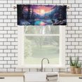 thumbnail image 3 of Wolf Window Curtain Valances Magical Starry Night Moon Star Purple Misty Forest Rod Pocket Window Valance for Living Room Bathroom Bedroom Kitchen 54 by 18 in, 1 Panel, 3 of 6