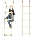 thumbnail image 1 of Climbing Rope Ladder Training Wooden Ladder Hanging Ladder Fitness Equipment, 1 of 5