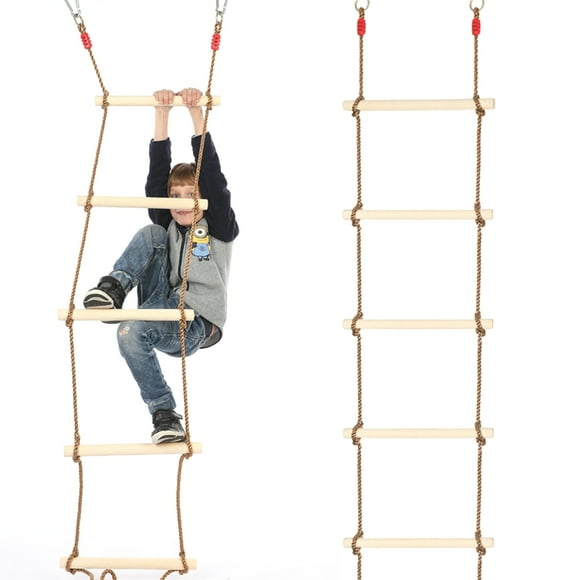 Climbing Rope Ladder Training Wooden Ladder Hanging Ladder Fitness Equipment