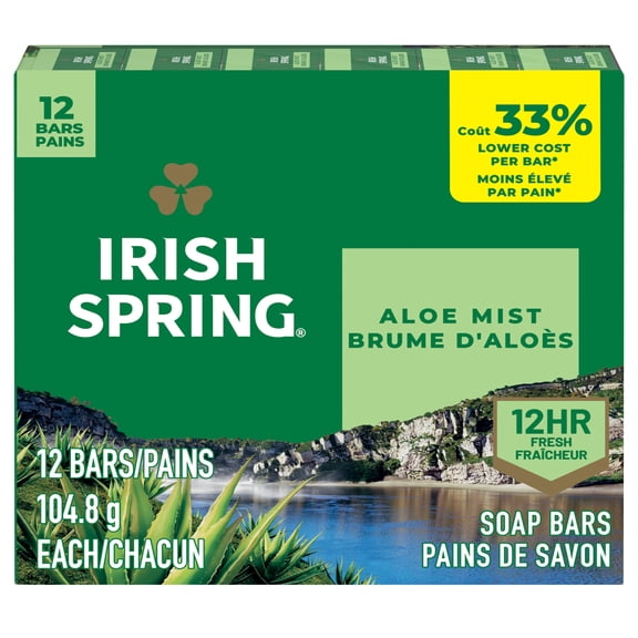 Irish Spring Bar Soap for Men, 12 HR Fresh Deodorant Soap, Original Scent, 3.7 oz Soap Bar (12 Pack)