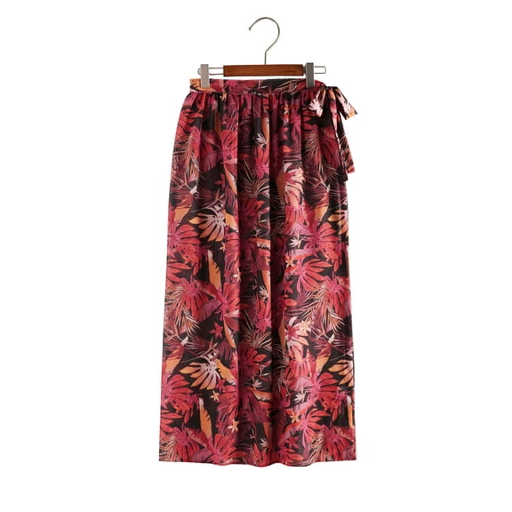 Vedolay Midi Skirts Women's Casual Solid Draped Relaxed Long Maxi Skirt,Hot Pink XXL