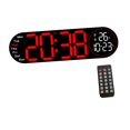 thumbnail image 2 of jifeng Digital Wall Clock Arabic Numerals LED Desktop Clock for Home Bedroom Office Red, 2 of 9