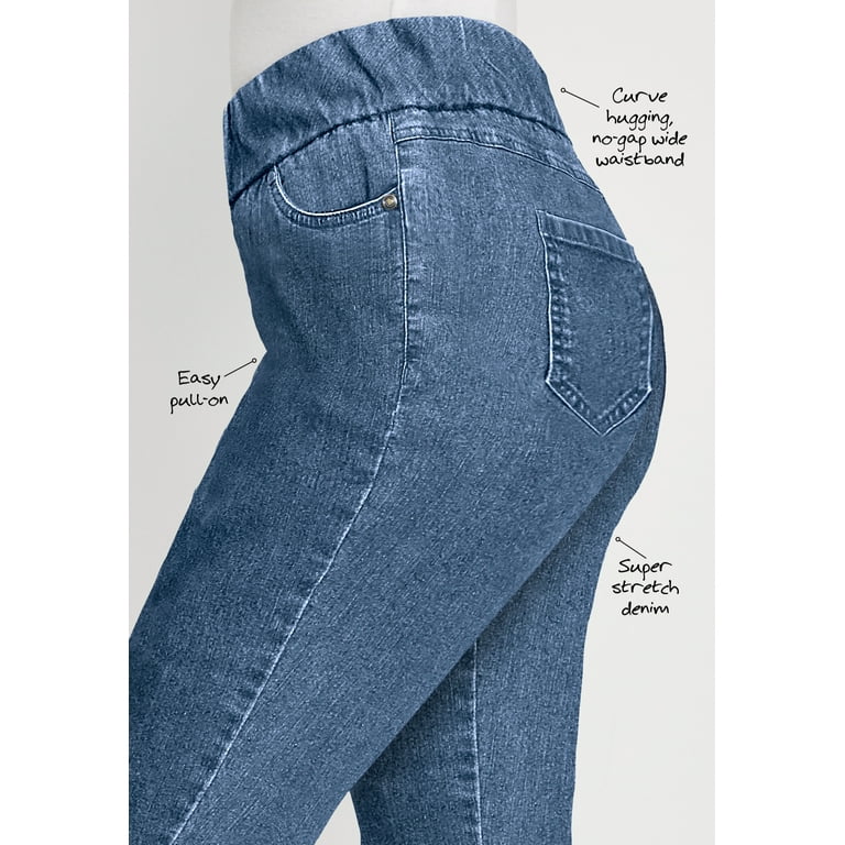 Jessica London Women's Plus Size Comfort Waist Skinny Jean Pull On Stretch  Denim Leggings Jeggings