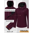 thumbnail image 5 of GEO-THERM Women's Softshell Jacket Hooded Waterproof Lightweight Windbreaker Jacket for Outdoor Hiking Camping, 5 of 7