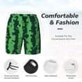 thumbnail image 3 of Fuzoiu Green Stripes Of Watermelon Print Men's Swim Shorts,Quick-Dry Double-Layer Swim Trunks,Board Trunks,Beach Shorts Swimwear Bathing Suits-3X-Large, 3 of 6