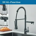 thumbnail image 4 of Black Kitchen Sink Faucet Pull Down Sprayer Single Handle 1Hole Swivel Mixer Tap, 4 of 12