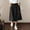 Black, variant on Cotton Linen Skirt for Women Elastic Waist Button Front Vintage Stretch A-Line Flared Casual Midi Skirts Peasant Trendy Skater with Pockets