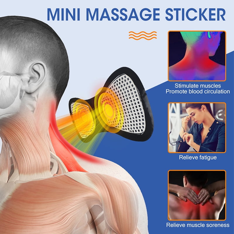 Electric EMS Neck Massager Mini Cervical Back Patch Stimulator Massageador Mat Portable