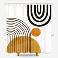 thumbnail image 2 of Abstract Mid Century Shower Curtain for Bathroom Accessories 72Wx72H Inch Modern Cute Contemporary Sun Minimalistic Semicircle Curve Aesthetic Fabric Waterproof Polyester 12 Pack Plastic Hooks, 2 of 6