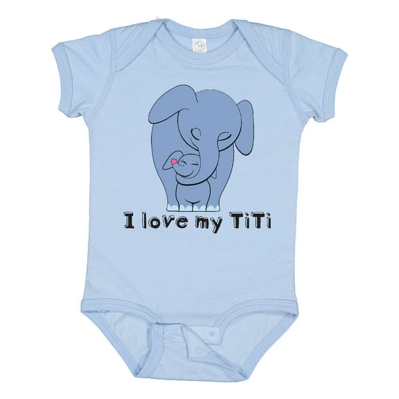Inktastic I Love My Titi Elephant Blue Boys Baby Bodysuit