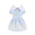 thumbnail image 2 of Dream Lifestyle Turn Down Collar Pet Dress Short Sleeve Adorable Dress-up Pullover Plaid Floral Print Dog Skirt for Outdoor, 2 of 8
