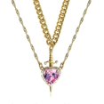 thumbnail image 1 of Heart Daggers Necklace With Intricate Rhinestones Accent Trendy Heart Daggers Necklace Charm for Modern Fashionistas, 1 of 5