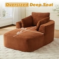 thumbnail image 4 of Muumblus Chaise Lounge Indoor, Cozy Lounge Chair Sleeper Sofa for Adults, No Assembly Required, Orange Corduroy, 4 of 10