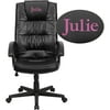 Flash Furniture Personalized High Back Black LeatherSoft Executive Swivel Office Chair with Arms