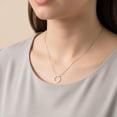 thumbnail image 4 of Dainty 14K Gold Plated Circle Pendant Necklace for Women, Simple Open Circle Chain Necklace, Adjustable Minimalist Jewelry Gift(Gold+Silver), 4 of 4