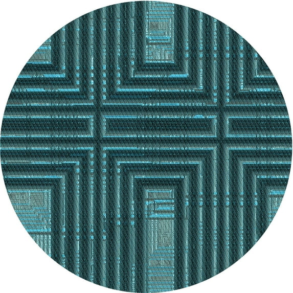 Ahgly Company Indoor Round Patterned Deep Teal Green Area Rugs, 6' Round