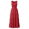 thumbnail image 6 of GUACER Maxi Dresses for Women Smocked Sleeveless Tiered Long Summer Dress Casual Flowy A-Line Beach Vacation Boho Outfits, 6 of 7