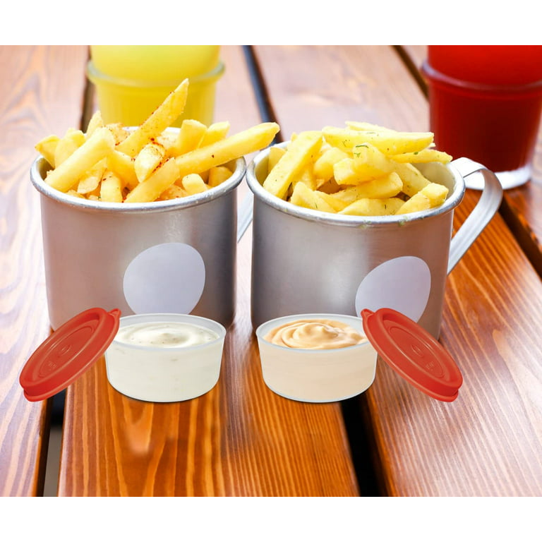 Stackable Mini Food Storage Container with Clip-on Lid, Condiment and Sauce  Containers Snack Boxes for Kids 