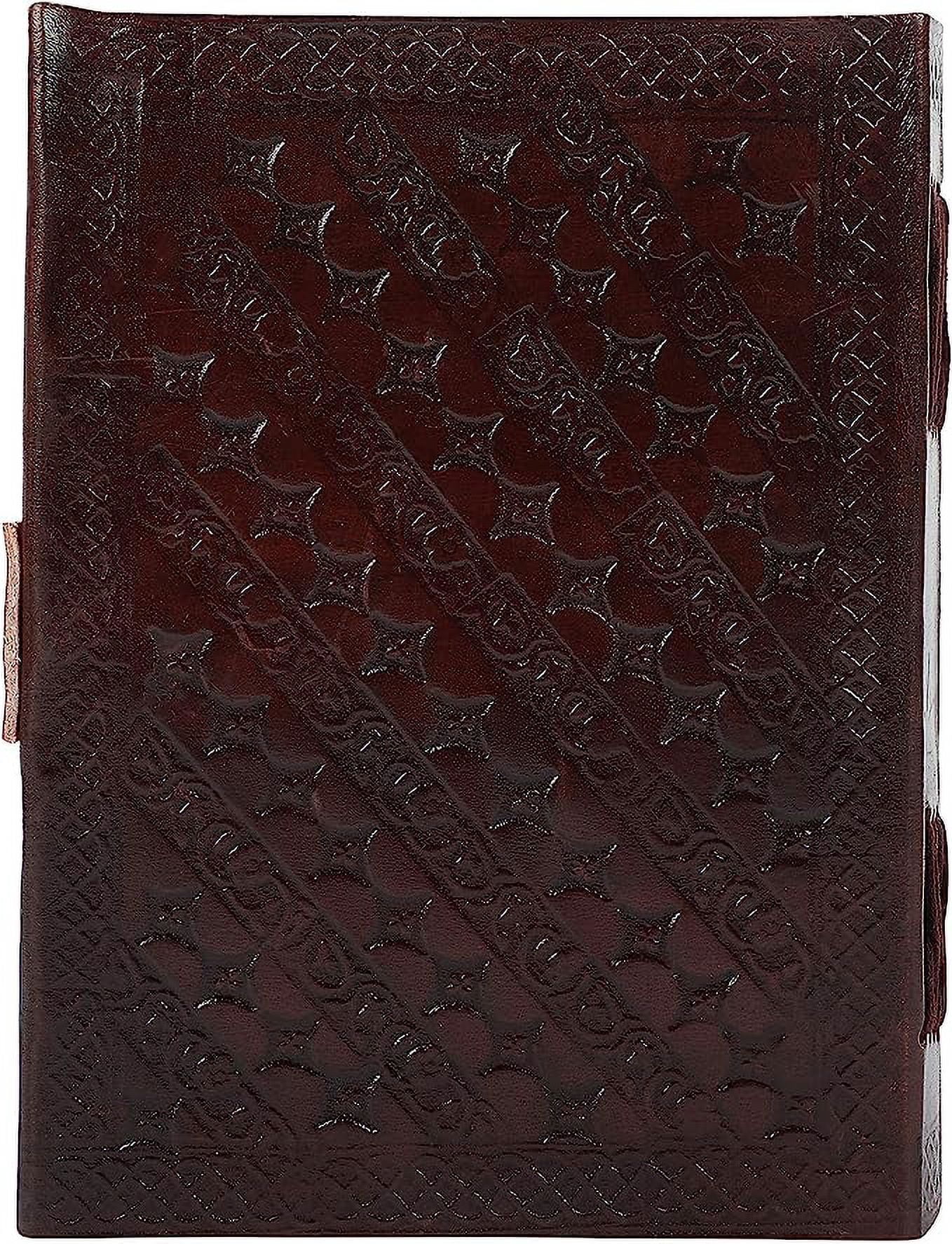 OVERDOSE Horse Leather Journal with - Antique Handmade Un Paper | Leather Bound Journal | Leather Sketchbook - Drawing Journal | Notebook - (Vintage Brown Diary- 5"x7" inches | 12.7 x 17.78 cm