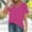 #Hot Pink, variant on DPTALR George Women's Summer V-neck Short-Sleeve T-Shirts,14 Colors Available: Comfortable Stylish Casual Tops,Red,Size XL