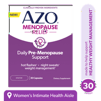 AZO® Daily Pre-Menopause Relief Perimenopause Supplements for Women, for Weight Management & Hot Flashes, 30 Count