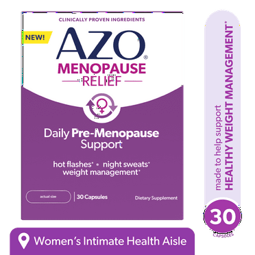 AZO® Daily Pre-Menopause Relief Perimenopause Supplements for Women, for Weight Management & Hot Flashes, 30 Count