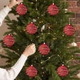 thumbnail image 3 of 12 Pcs Velvet Christmas Ball Ornaments Set, Flocked Shatterproof Xmas Tree Decorations with Glitter for Holiday Home Wedding Party Decor, 3 of 4