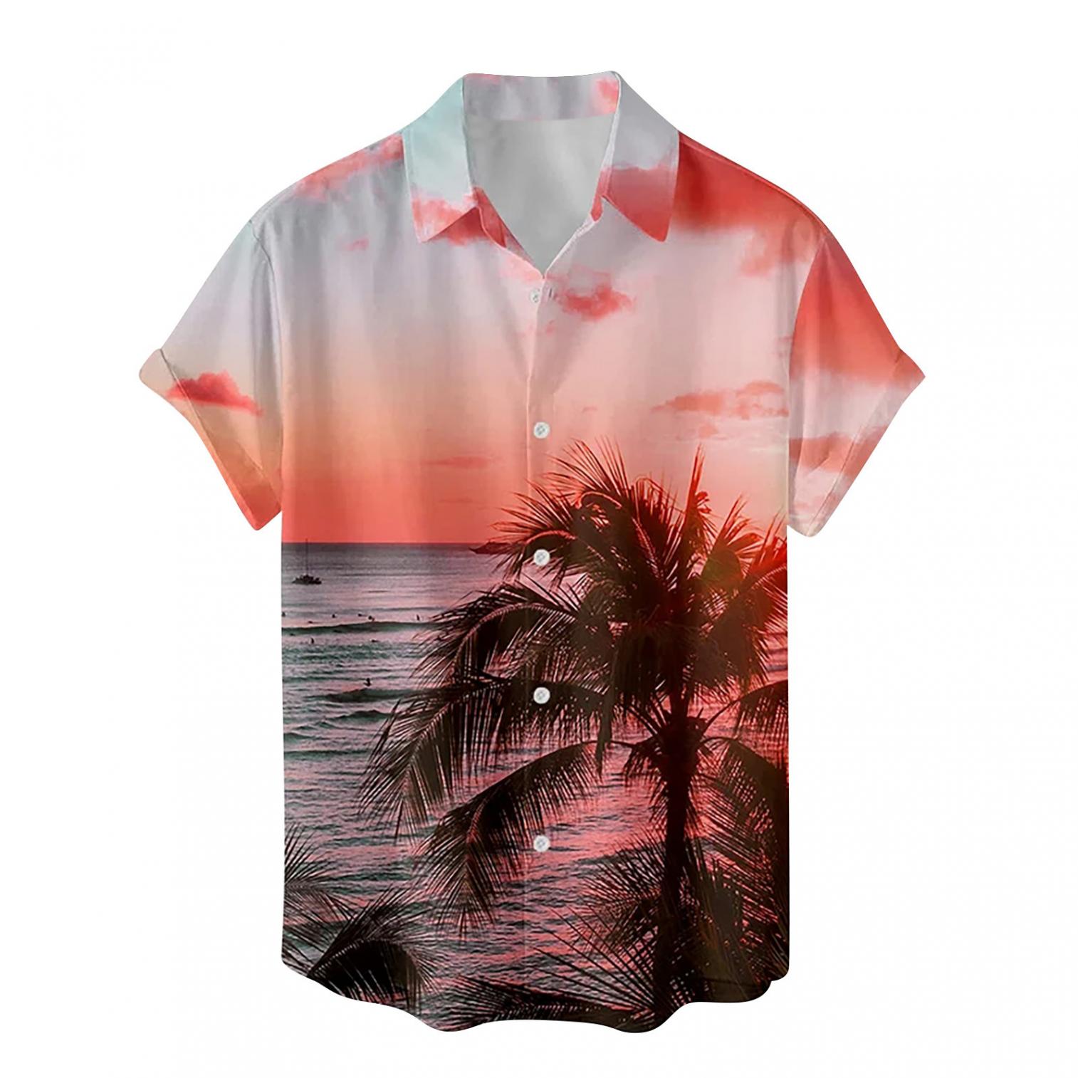 Mchoice Mens Hawaiian Shirt Regular Fit Hawaiian Shirts for Men with