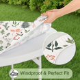 thumbnail image 5 of Colorful Flower Pattern Round Tablecloth with Elastic Border, Durable and Easy-Care Polyester Fabric, Fits 44-52 Inch Dining or Patio Tables, 5 of 7