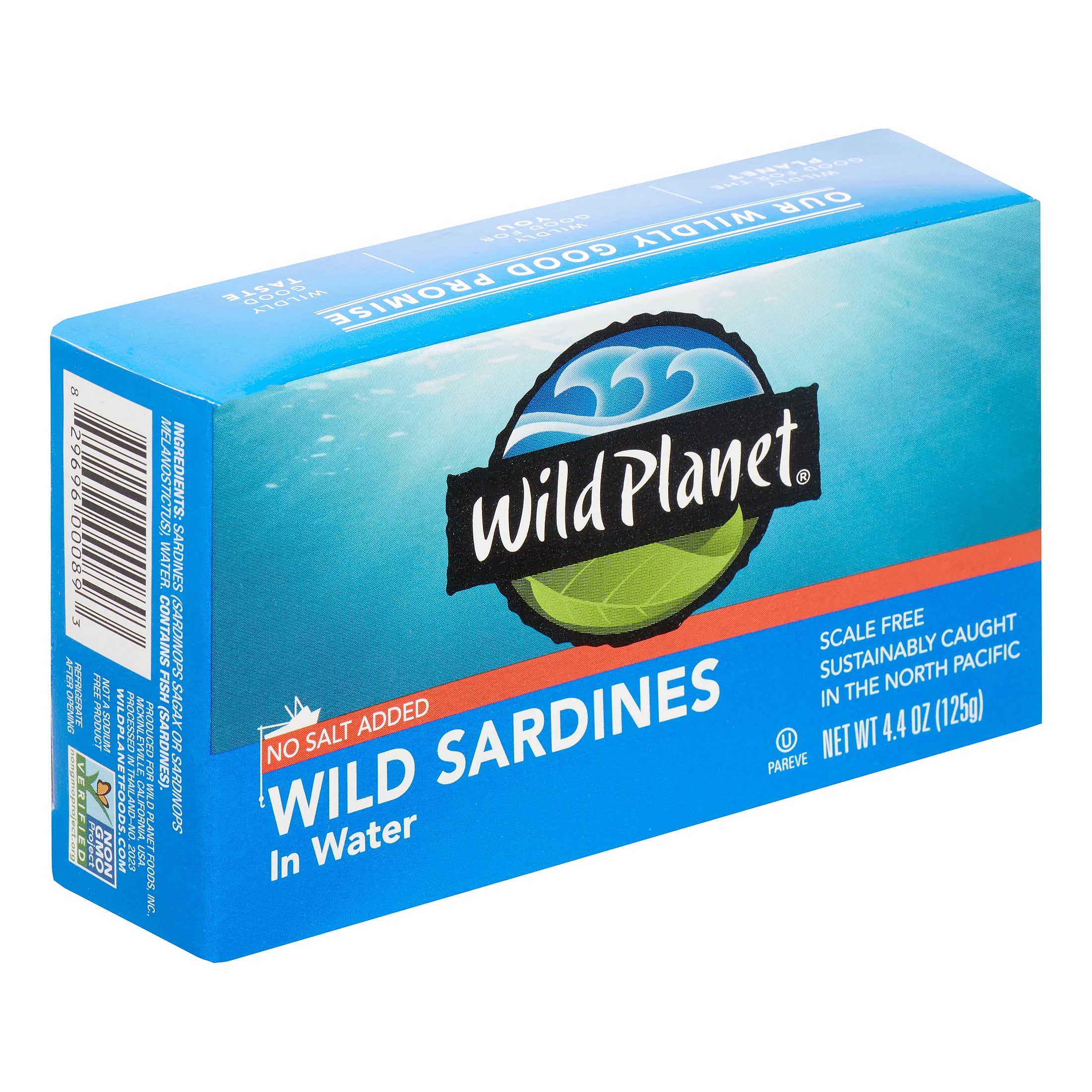 Wild No Salt Added Wild Sardines in Water, 4.4 Oz